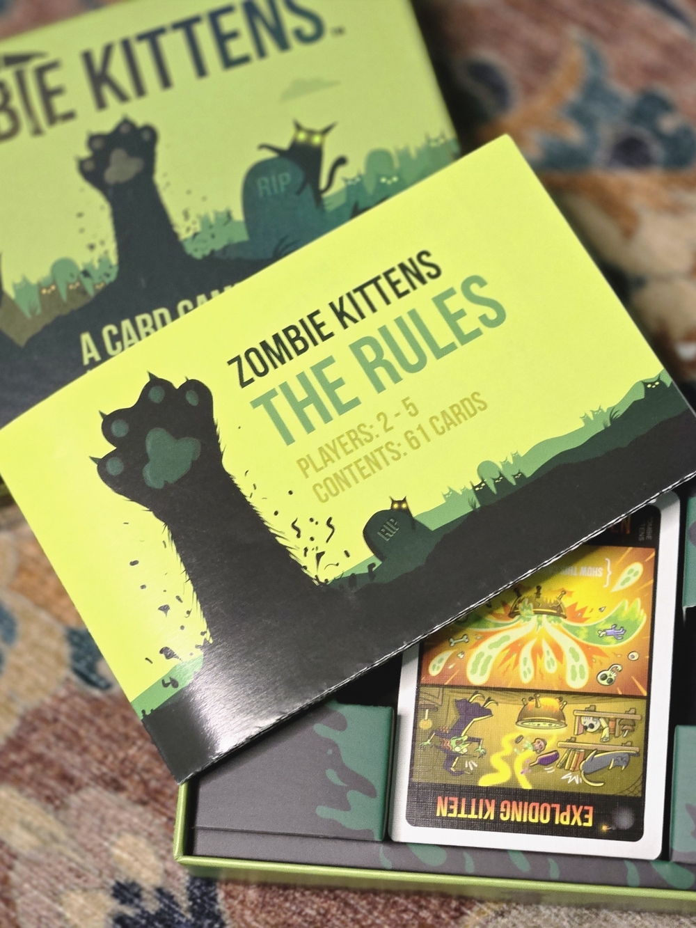 Zombie Kittens Card Game - Neon Green